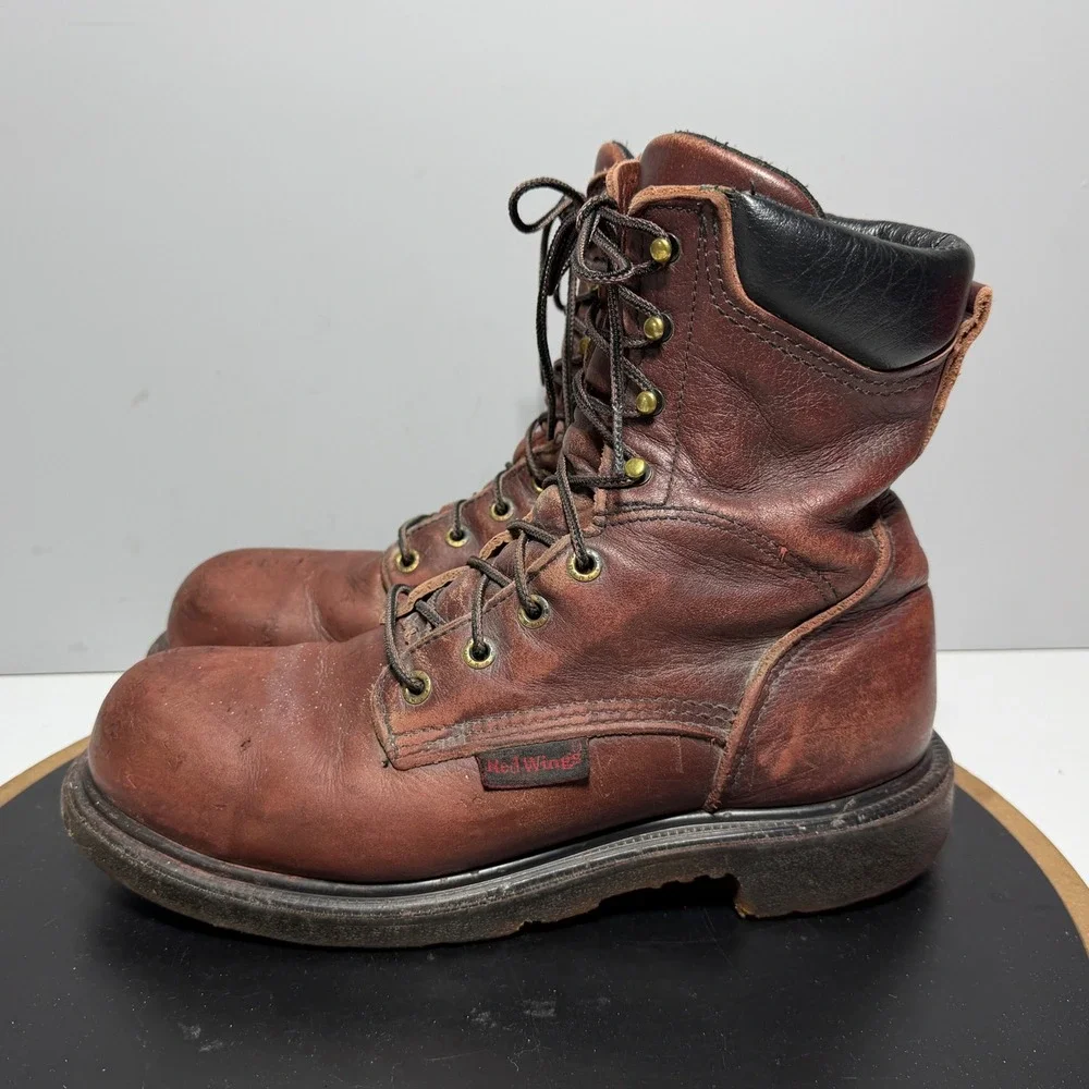 Red Wing 2408 Work Boots Men 7.5 D Steel Toe Leather Brown‎ Industrial Workwear